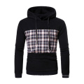 2021 Oversized Fall/Winter New Large Size Loose Men's Casual Stitching Plaid Hooded Men's plus-size hoodies